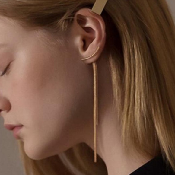 🧡18K gold plated earrings long bar earrings - Picture 7 of 7